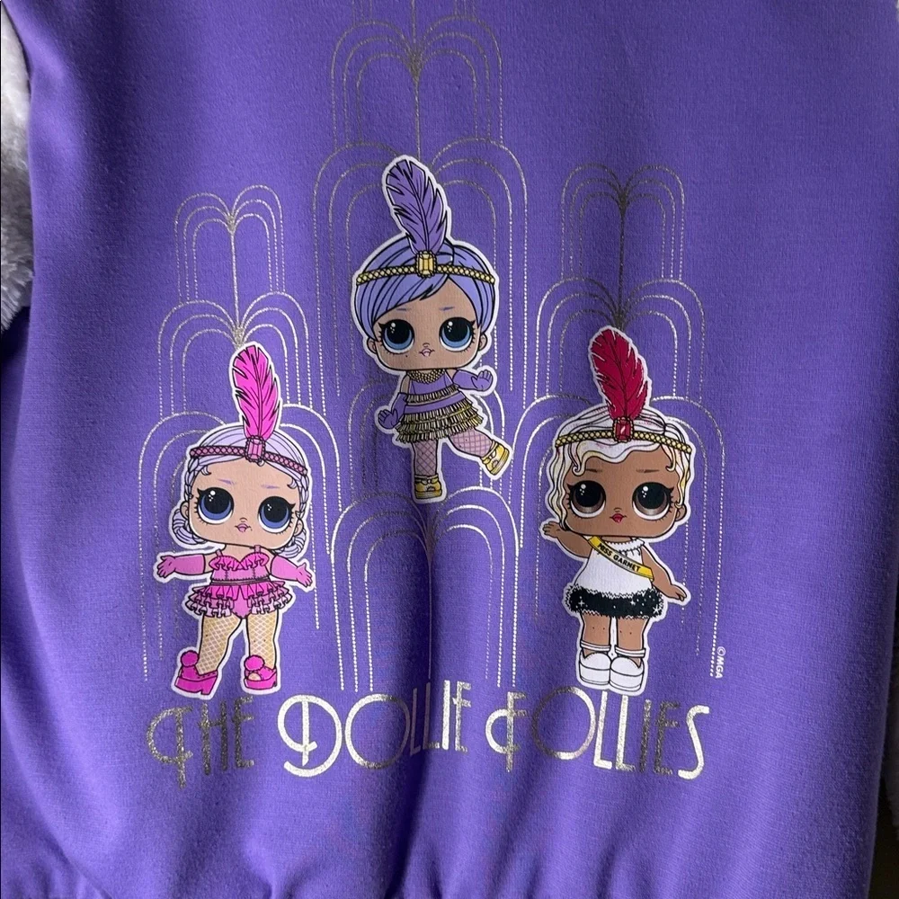 L.O.L. Surprise! Purple Satin Jacket with Gold Trim and White Tag
